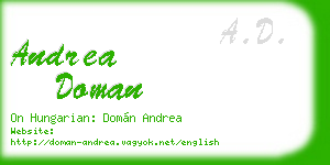 andrea doman business card